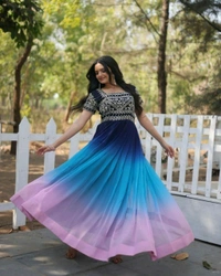 Designer Gown is luxury clothing Considered to be high quality Made by Zari-Thread & Sequins Embroidery - M