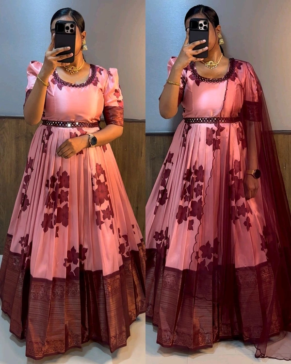 Pastel peach Gown - M