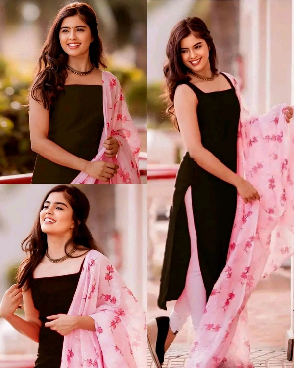 Beautiful Kurti With Duppata Set - Black, Xl