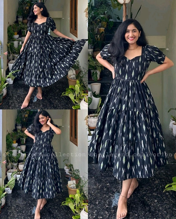 Beautiful middi cotton gown - L