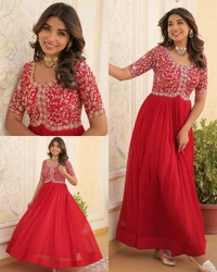 Designer Gown is luxury clothing Considered to be high quality Made by Zari-Thread & Sequins Embroidery - M, Rama