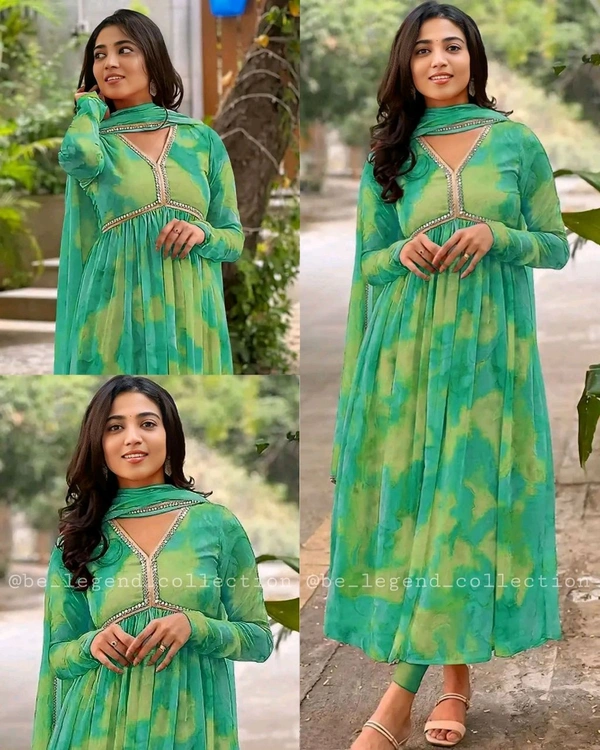 Stylish anarkali kurtis for women with dupatta set  - 2XL