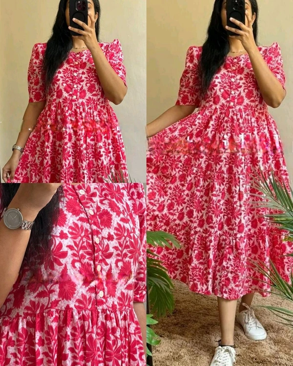 Summer New Beautiful printed Gown dress - M