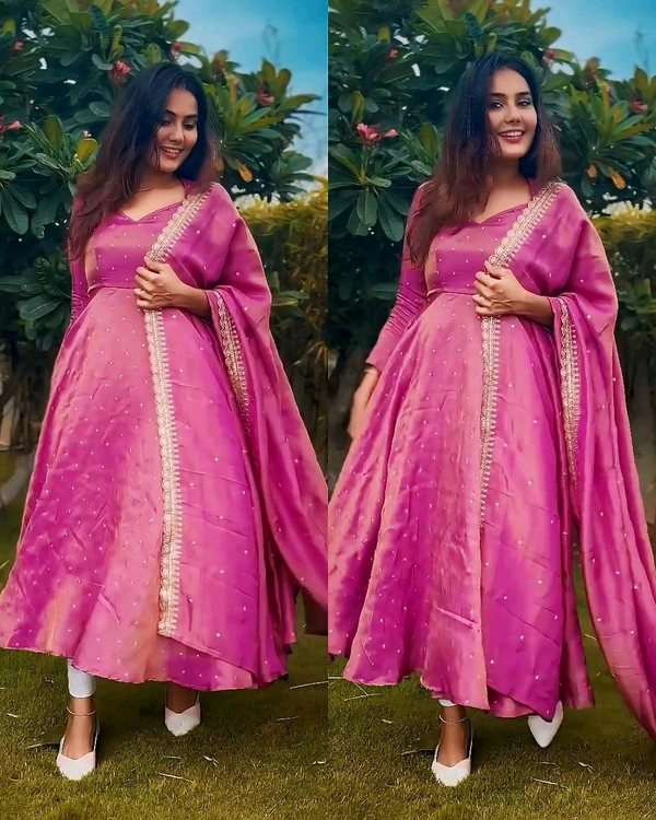 Designer Silk Gown A Beautiful Blend Of elegance and Charm For This Wedding and festival - M