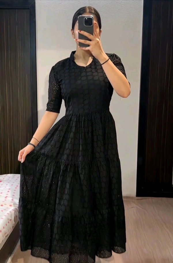 Premium Hakoba Heavy Cotton Gown - 2XL, Black