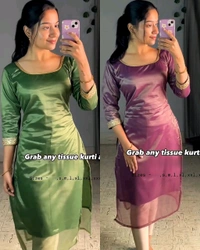 stylish handwork kurti  - Red, L