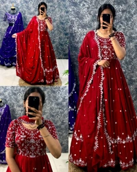 Best Premium Look Festival Gown with Dupatta - 3XL, Pigment Indigo