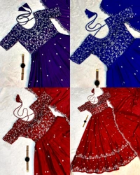 Best Premium Look Festival Gown with Dupatta - 3XL, Pigment Indigo