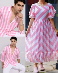 Trendy Couple Set - Sky Blue, Men - 2XL / Women - 3XL