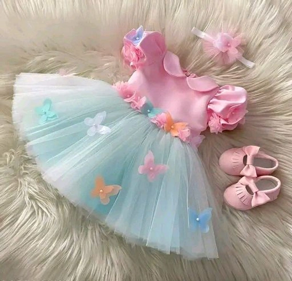 Pink Stylish kids frock  - 3-6 Months