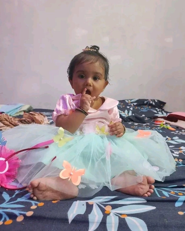 Pink Stylish kids frock  - 12-18 Months