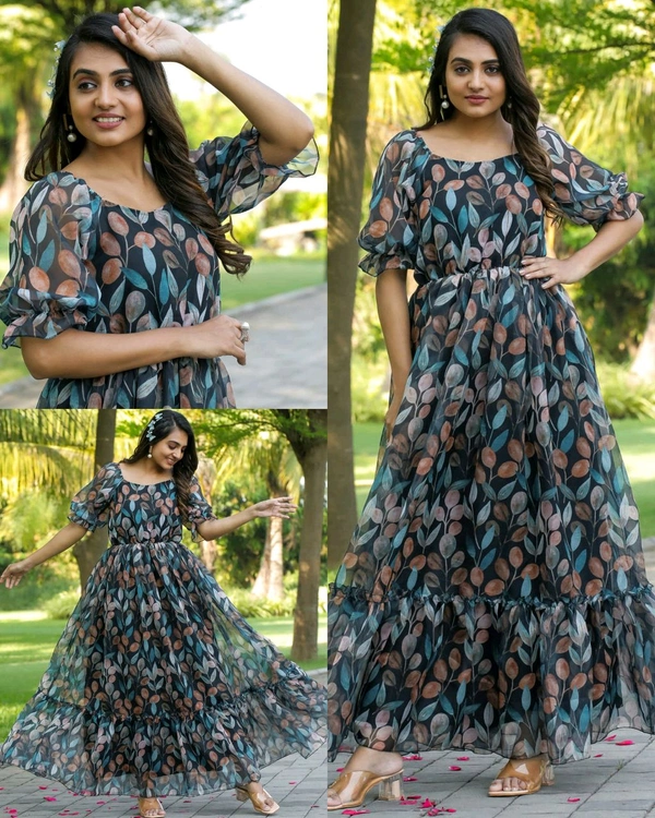 Premium gown for women party wear - Black, XL