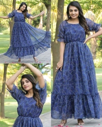 Premium gown for women party wear - S, Blue