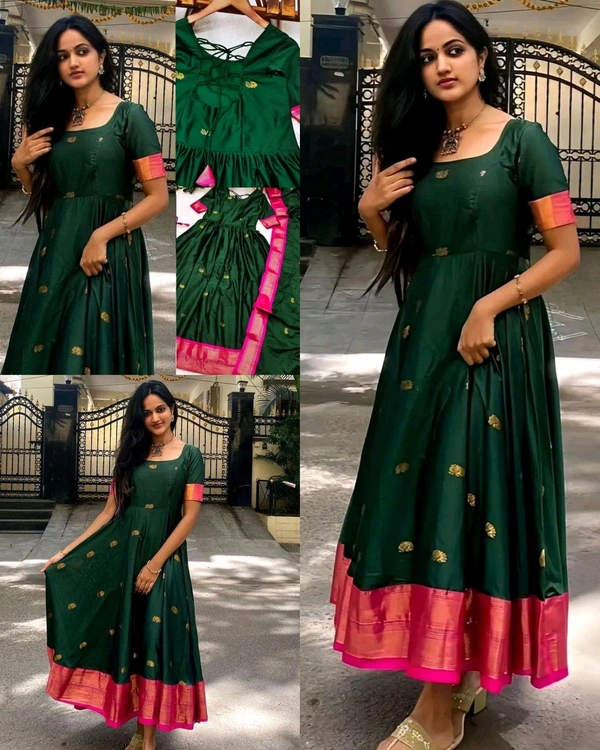 Traditional looking for women's comfortable Gown With Dupatta - L