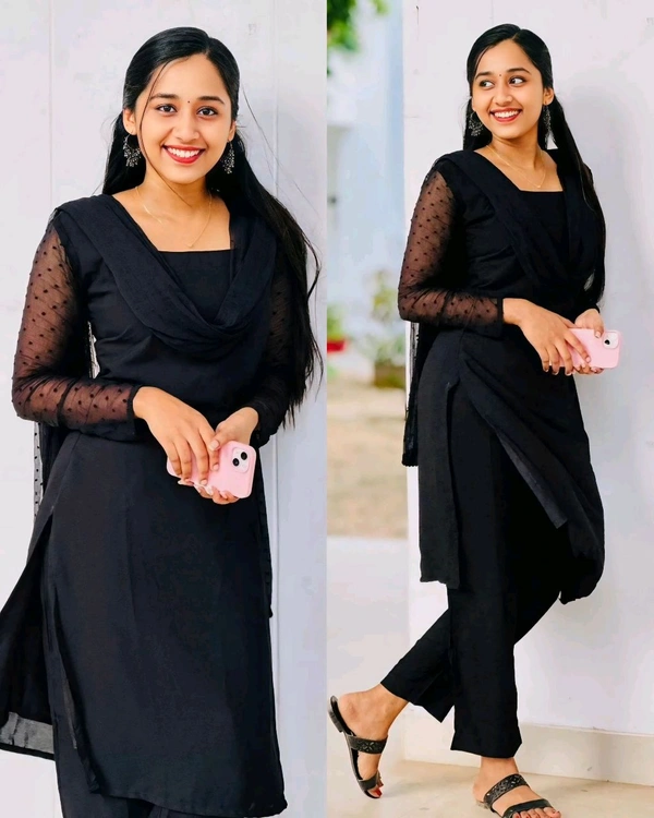 Stylish Women Kurta Sets - XS, Black