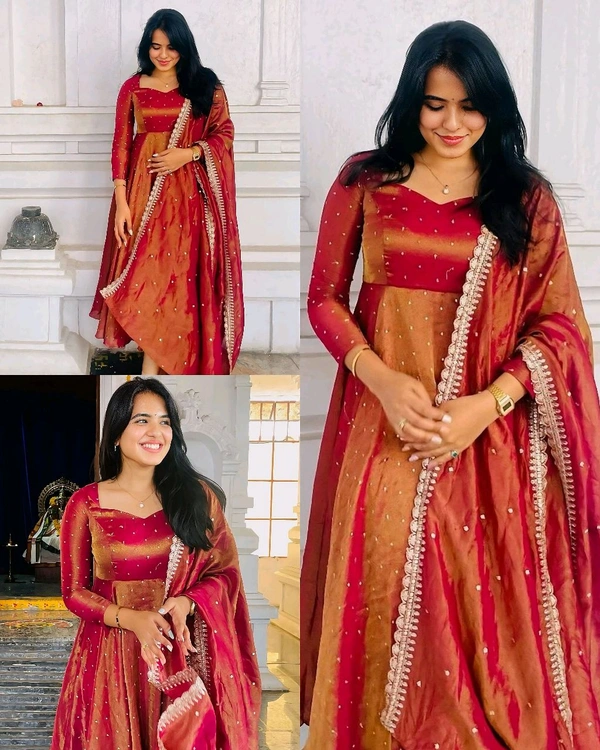 Grand Premium Look Outfit With Colours - Copper Orange, L