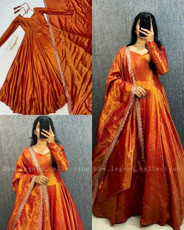 Grand Premium Look Outfit With Colours - Copper Orange, 2XL