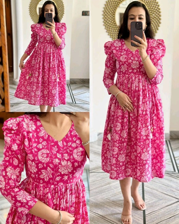 COTTON Gown - M, Pink