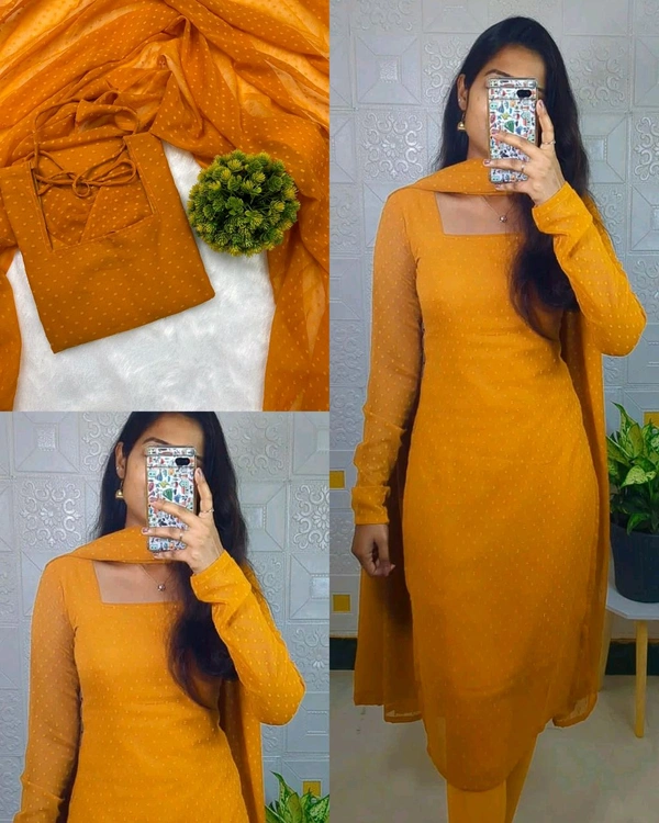 Trending kurti with dupatta with five beautiful colours  - Musturd, S
