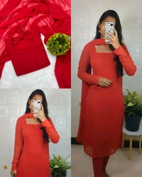 Trending kurti with dupatta with five beautiful colours  - Musturd, S