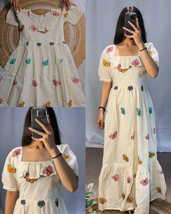 Exclusive Arrival Half white KORA COTTON Gown - S