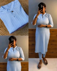 Trending Popcorn kurti - S, Navy Blue