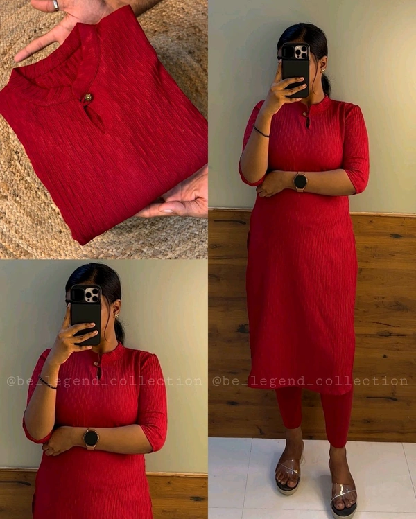 Trending Popcorn kurti - 3XL, Red