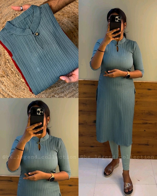 Trending Popcorn kurti - L, Lemon Grass