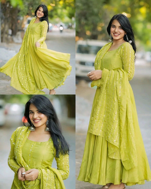 New Festival Rare Colour Spacial Gown with Duptta - L