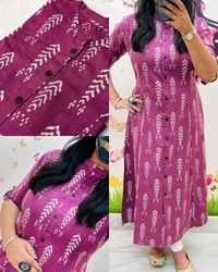 Launching Designer Co-Ords set in *Aline kurti pattern paired with Ankle length pant  - Wine, S