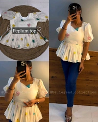 3 Types of Style Kora Cotton Butterfly Outfits - S, Top