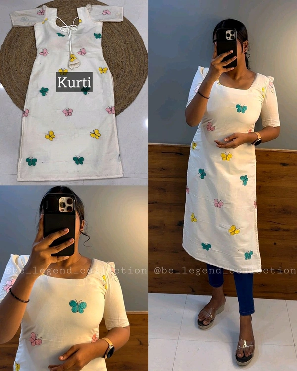 3 Types of Style Kora Cotton Butterfly Outfits - S, Top
