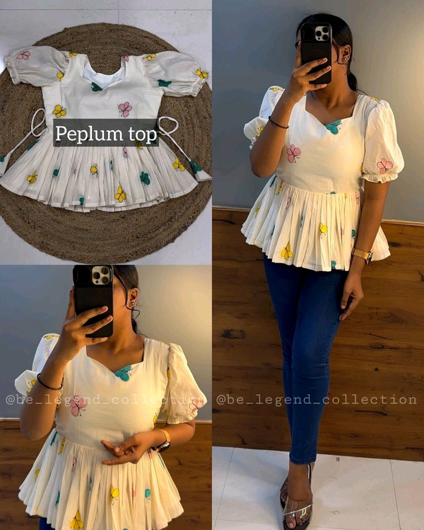 3 Types of Style Kora Cotton Butterfly Outfits - 3XL, Top