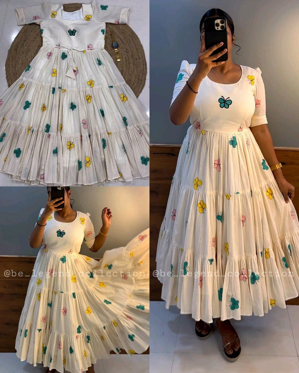 3 Types of Style Kora Cotton Butterfly Outfits - 3XL, Gown