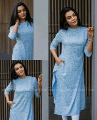 Elegant Print Kurti - Purple, M
