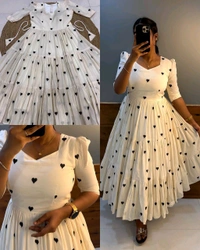 Trending Heart Midi ❤️🖤 - White & Red, S