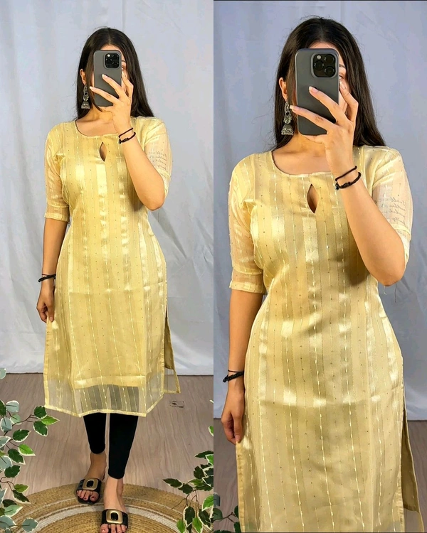 Launching Beautiful kurti - M, Yellow