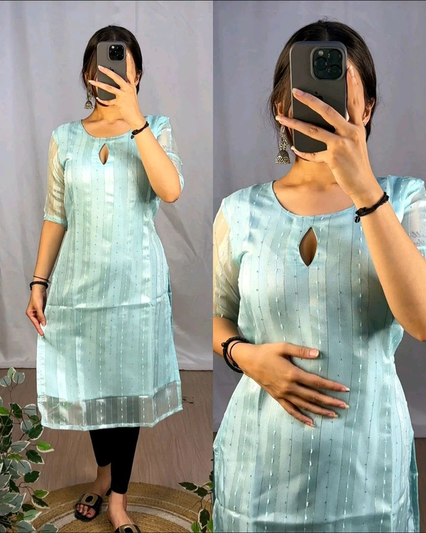 Launching Beautiful kurti - 3XL, Sky Blue