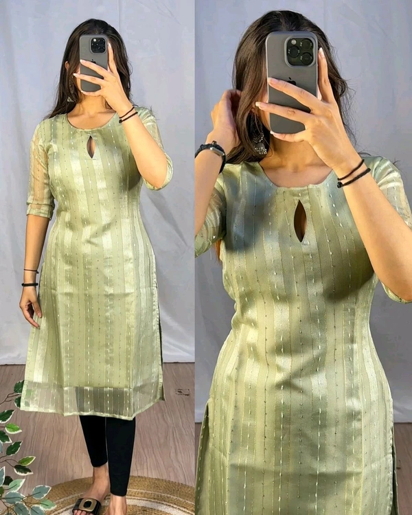 Launching Beautiful kurti - S, Lite Green