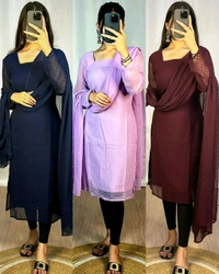 Trending kurti with dupatta with New Colours beautiful colours  - Fountain Blue, 2XL