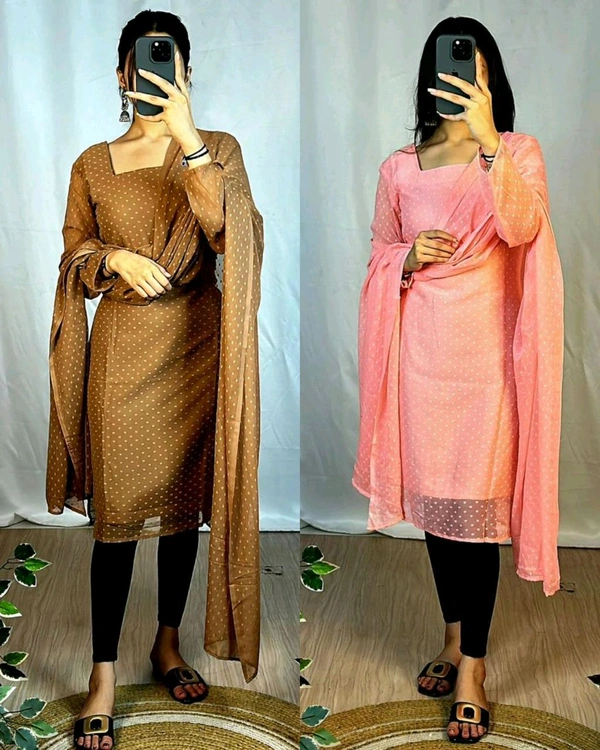 Trending kurti with dupatta with New Colours beautiful colours  - Mauve, S