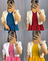 New Stylish Gown with Coat - Yellow, 3XL
