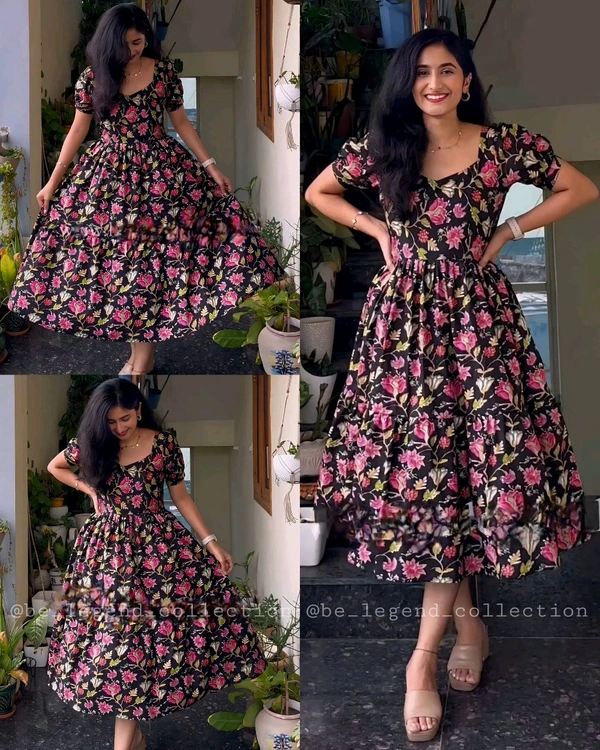 Latest Design Maxi Look with Beautiful Floral Print - XL