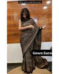 30 Secounds Gown Saree - Rani Pink, S