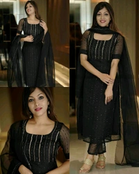 Pretty Women Kurta Sets - Black, 2XL