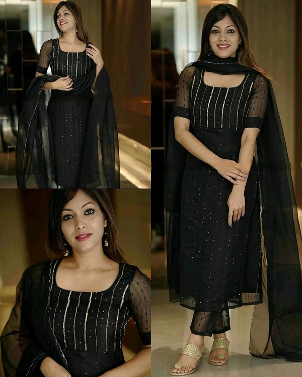 Pretty Women Kurta Sets - Black, 2XL