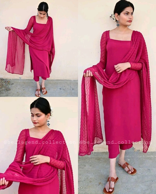 Trendy Kurta Full Sets with New Colours - Pink, S