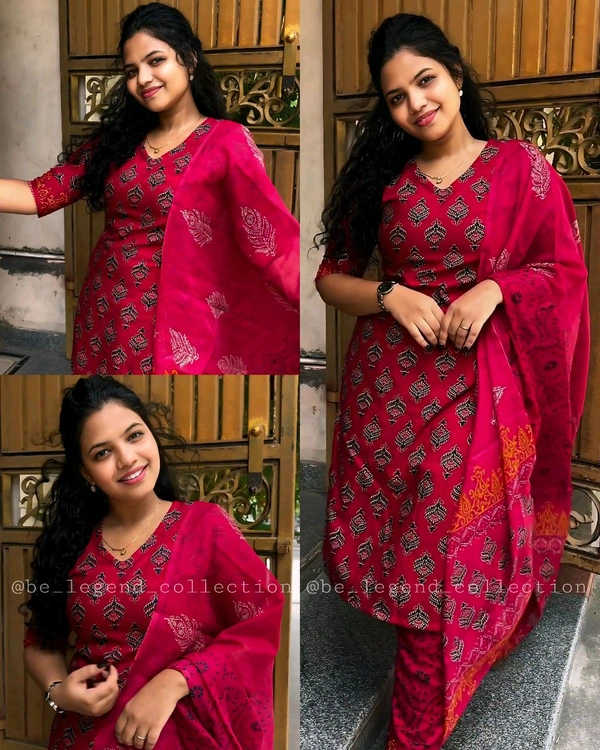 Premium Wearing This Printed Kurta and Palazzo Set With Dupatta - 2XL
