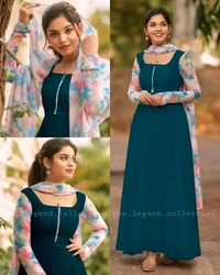 Trendy kurti with dupatta - White, S