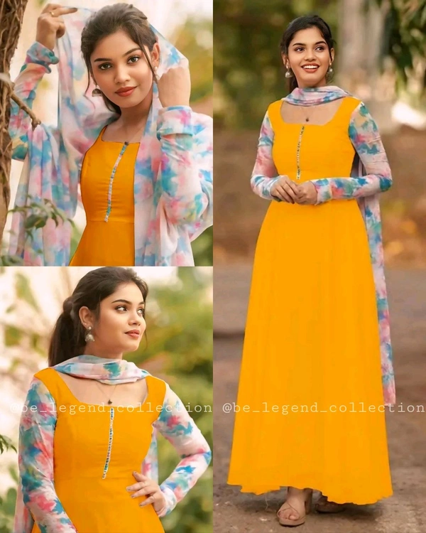 Trendy kurti with dupatta - Selective Yellow, 2XL